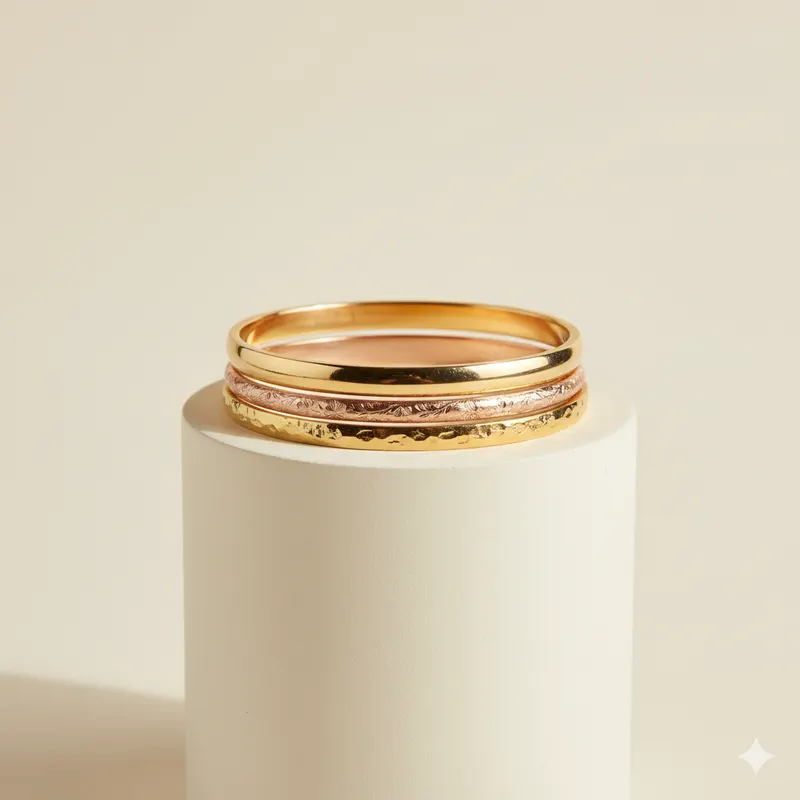Gold Temple Bangles (Set of 4)